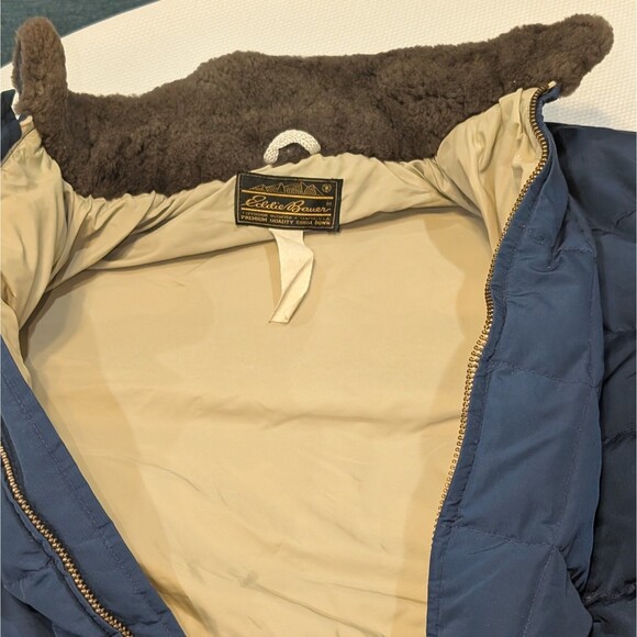 Vintage Eddie Bauer Down Blizzard Proof Jacket Coat Parka Men's Fur Collar XL - Picture 5 of 12